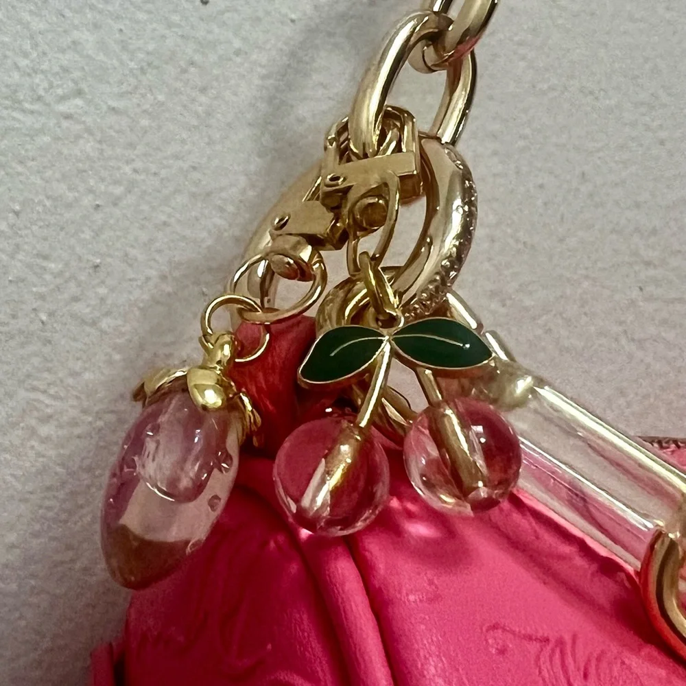 Juicy Couture Bling Bling Roll Barrel Designer Bag Hot Pink Rhinestone Logo Y2K